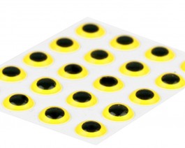 3D Epoxy Eyes, Yellow, 5 mm